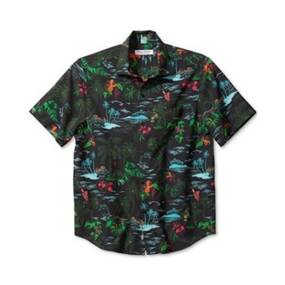 Tommy Bahama Bahama Coast Neon Shores Shirt Black Small New With Tags
